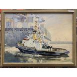 Derek W. Plant (British, 20th century) "Deben at Felixstowe", oil on canvas, signed, 21.5x15.5ins,