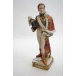 Continental porcelain figure of the Duc de Reichstadt in military uniform, 26cm high