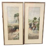 William Henry Tuck (British,19th century), a pair of horse and coach scenes, coloured engravings,