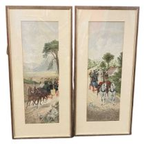 William Henry Tuck (British,19th century), a pair of horse and coach scenes, coloured engravings,