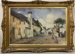 Charles James Fox RA (British, 20th century), a village street scene, watercolour, signed,