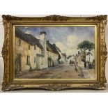 Charles James Fox RA (British, 20th century), a village street scene, watercolour, signed,