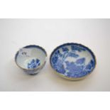 Pearl Ware tea bowl and saucer with printed design