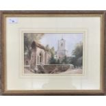 Herbert George RA (British, 20th century), 'Waltham Abbey', watercolour, 7x10ins, framed and