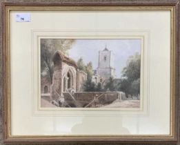 Herbert George RA (British, 20th century), 'Waltham Abbey', watercolour, 7x10ins, framed and