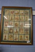 Framed group of cigarette cards, Monuments and Religious Subjects