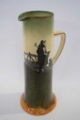 Large Royal Doulton Series ware jug decorated with a Shepherd (hairline to handle), 39cm high