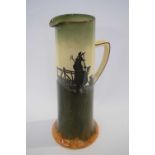 Large Royal Doulton Series ware jug decorated with a Shepherd (hairline to handle), 39cm high