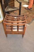 19th Century mahogany and rosewood Canterbury magazine rack of typical form with four sections, a