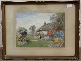 Henry Ashbourne (British, 20th century) 'At Slinfold Sussex', watercolour, signed, mounted,10x13ins,