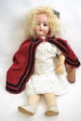 Simon & Halbig number 1078 doll in white dress with red cloak