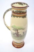 Royal Doulton Series ware jug probably from The Gleaners Series of Art Nouveau shape, 36cm high