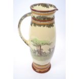 Royal Doulton Series ware jug probably from The Gleaners Series of Art Nouveau shape, 36cm high