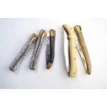 Five Laguiole pen knives