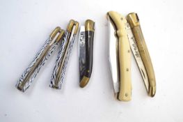 Five Laguiole pen knives