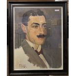 Alfred Hugh Fisher (British, 20th century), portrait of a gentleman, oil on canvas, signed,