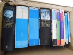Box J K Rowling, Harry Potter titles, seven hardbacks and three soft backs (10)