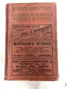 KELLY'S DIRECTORY OF CAMBRIDGE, NORFOLK, SUFFOLK AND ESSEX 1929, lacks Norfolk and Essex maps,