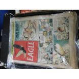 Three boxes Eagle Comic, 1950-56, 120 plus issues in unfolded and mainly very good or better