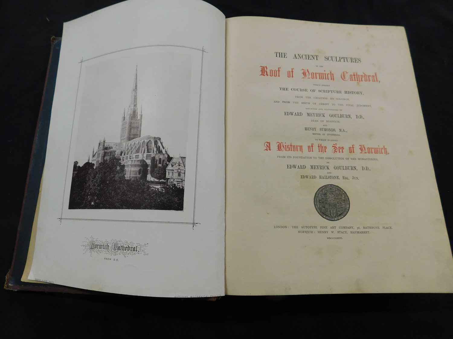 EDWARD MEYRICK GOULBURN AND HENRY SYMONDS: THE ANCIENT SCULPTURES IN THE ROOF OF NORWICH CATHEDRAL.. - Image 2 of 3