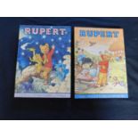 RUPERT, 1978-79 annuals, both signed and inscribed by artist John Harrold on front paste downs, 4to,