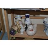 Mixed Lot: Various assorted duck and bird ornaments and pie funnels