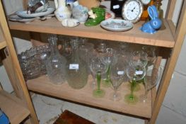 Quantity of various decanters, glass wares etc