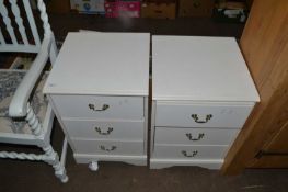 Pair of white bedside cabinets