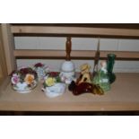 Mixed Lot: Porcelain model flowers and other items
