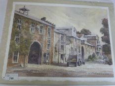 George Sear (British, 20th century), The Old Maltings, Snape, Suffolk, watercolour on laid paper,