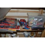 Mixed Lot: Various Marvel cards, Spiderman related toys, ephemera and other items