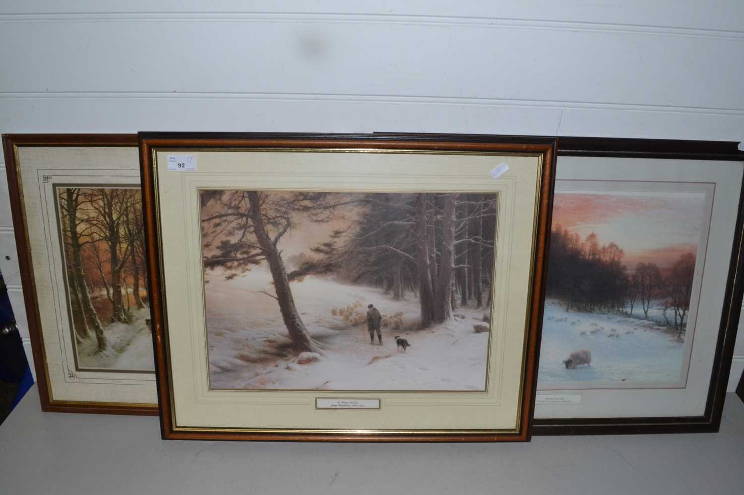 Joseph Farquharson - three coloured prints, framed and glazed