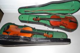 Two 20th Century students violins