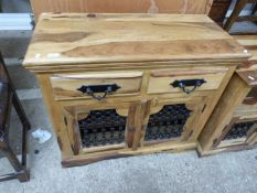 Modern Sheesham wood sideboard with two doors and two drawers