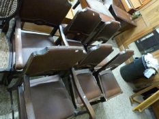 Set of six early 20th Century oak framed dining chairs