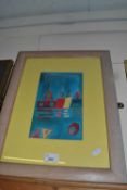 Contemporary abstract study, initialled R E B, framed and glazed