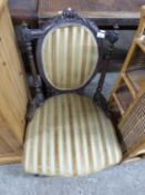 Late 19th Century striped upholstered nursing chair