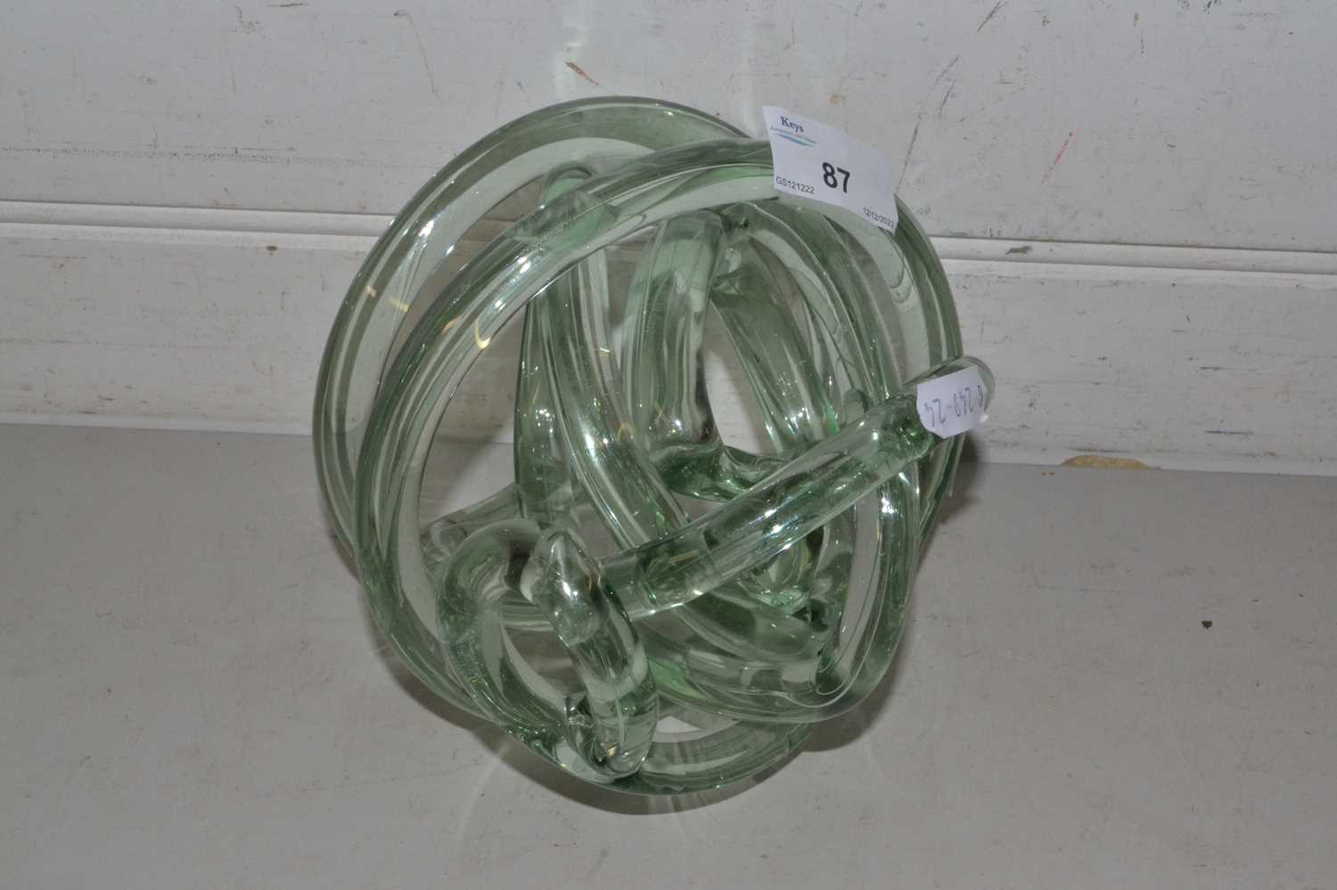 Abstract clear glass sculpture
