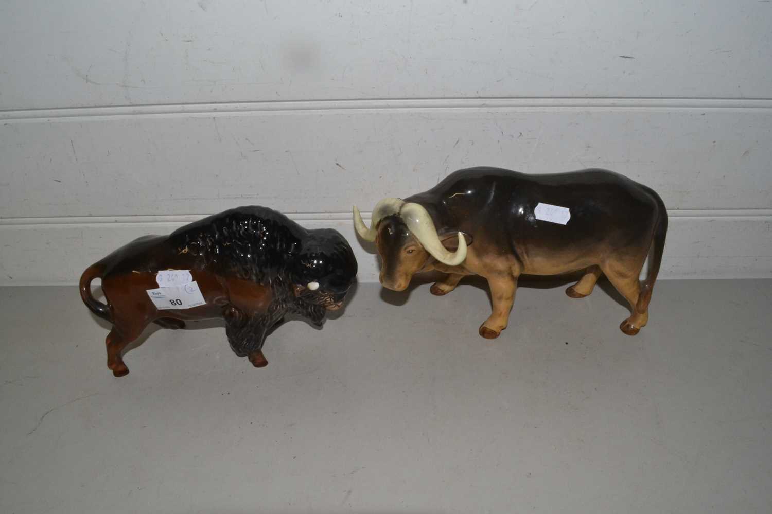 Mixed Lot: Sylvac model water buffalo and a further model bison