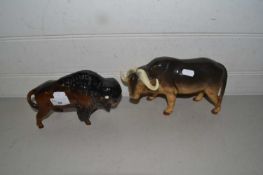 Mixed Lot: Sylvac model water buffalo and a further model bison