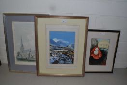 Mixed Lot: Study of a mountain landscape and two further pictures