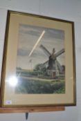 Stoltenberg, study of a windmill, watercolour, framed and glazed