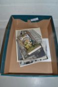 Box of various black and white photographs, postcards etc