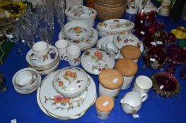 Quantity of Royal Worcester Evesham pattern dinner wares plus further kitchen storage jars