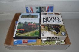 Box of various railway related DVD's etc