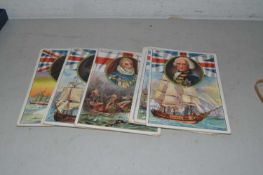 W H & F J Horniman & Co tea cards, naval heroes