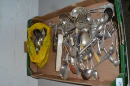 Box of various assorted silver plated cutlery