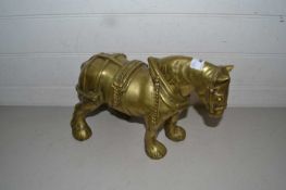 Heavy brass model of a shire horse