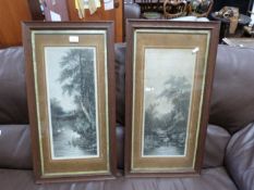 After Jennings a pair of black and white prints, river scenes, framed and glazed