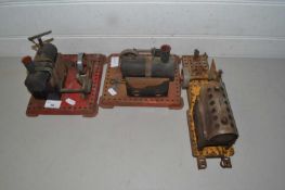 Group of three Mamod & Mecano methanol stationary engines